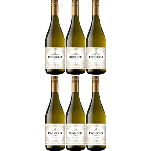 Cipriano Prosecco Frizzante Schaumwein trocken Italien I Versanel Paket (6 x 0,75l) von Vini Cipriano