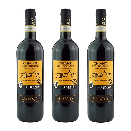 Italienischer Rotwein Trocken - Chianti colli Fiorentini - Biologisch Toskana (3 x 0.75 l) von Vino Eli.d