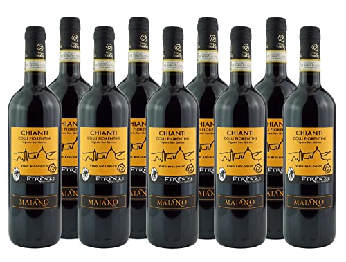 Italienischer Rotwein Trocken - Chianti colli Fiorentini - Biologisch Toskana (9 x 0.75 l) von Vino Eli.d