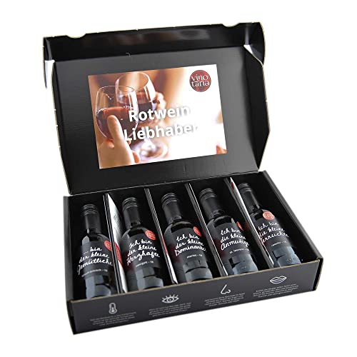 Vinotaria Wein Geschenkbox Rotwein für Weinliebhaber 5 x 250ml von Vinotaria