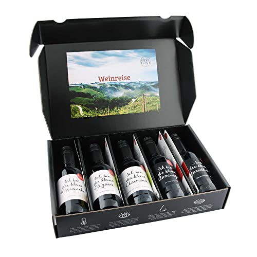 Vinotaria Wein Geschenkbox Weinreise für Weinliebhaber 5 x 250ml von Vinotaria