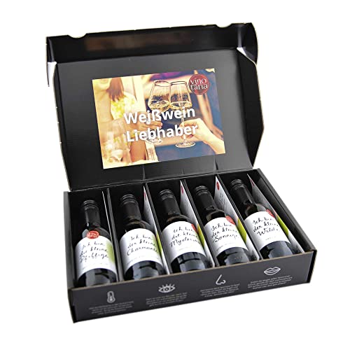 Vinotaria Wein Geschenkbox Weißwein für Weinliebhaber 5 x 250ml von Vinotaria