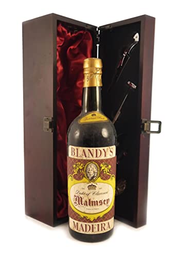 Blandy's Duke of Clarence Malsmsey 1950's Bottling in einer mit Seide ausgestatetten Geschenkbox, da zu 4 Weinaccessoires, 1 x 700ml von Vintagewinegifts