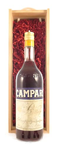 Campari Bitter 1980's (1 litre) in einer Geschenkbox, da zu 3 Weinaccessoires, 1 x 1000ml von Vintagewinegifts