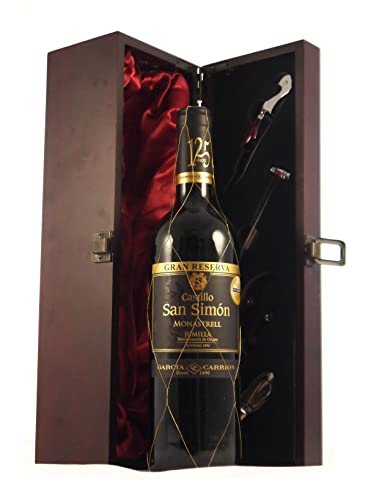 Castillo San Simon Monestrell 2008 Jumilla in einer mit Seide ausgestatetten Geschenkbox, da zu 4 Weinaccessoires, 1 x 750ml von Vintagewinegifts