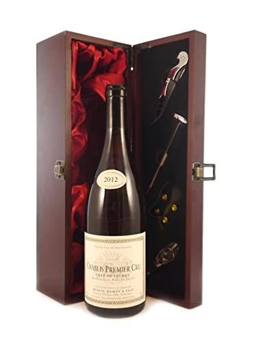 Chablis 1er Cru 'Cote de Lechet' 2012 Daniel Dampt in einer mit Seide ausgestatetten Geschenkbox, da zu 4 Weinaccessoires, 1 x 750ml von Vintagewinegifts