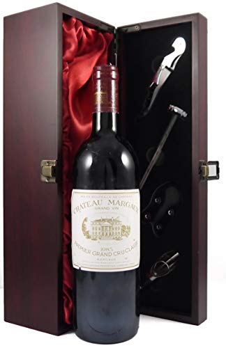 Chateau Margaux 1985 1er Grand Cru Classe Margaux in einer mit Seide ausgestatetten Geschenkbox, da zu 4 Weinaccessoires, 1 x 750ml von Vintagewinegifts