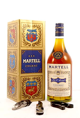Martell 3 Star Cognac (1970s) Original Presentation Box in einer Geschenkbox, da zu 3 Weinaccessoires, 1 x 750ml von Vintagewinegifts