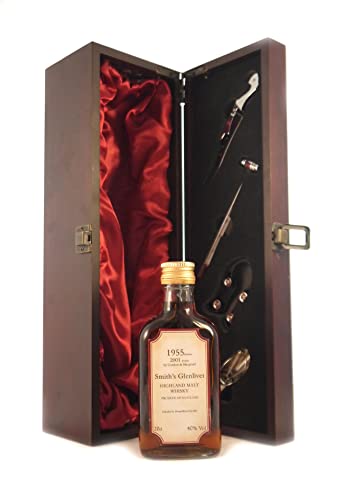 Smith's Glenlivet 46 Year Old Highland Malt Whisky 1955 20cl Decanted Selection in einer mit Seide ausgestatetten Geschenkbox, da zu 4 Weinaccessoires, 1 x 200ml von Vintagewinegifts
