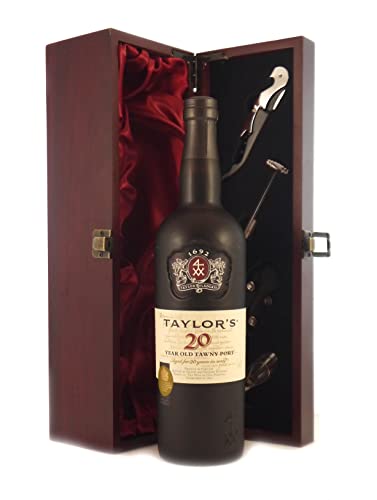 Taylor Fladgate 20 year old Tawny Port (75cls) in einer mit Seide ausgestatetten Geschenkbox, da zu 4 Weinaccessoires, 1 x 750ml von Vintagewinegifts
