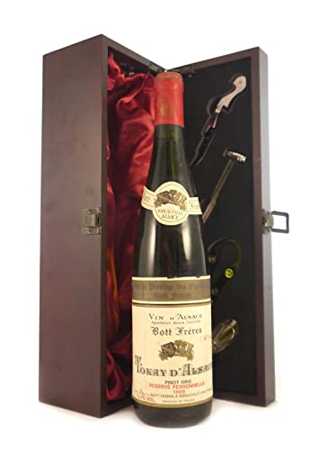 Tokay D'Alsase 'Reserve Personnelle' 1989 Bott Freres in einer mit Seide ausgestatetten Geschenkbox, da zu 4 Weinaccessoires, 1 x 750ml von Vintagewinegifts