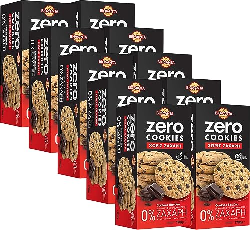 Cookies Doppelkekse Vanille-Kekse mit dunklen Schokostückchen ohne Zucker 1700g aus Griechenland von Violanta