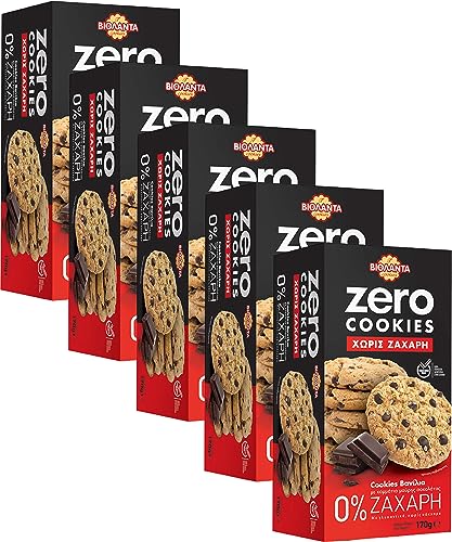 Cookies Doppelkekse Vanille-Kekse mit dunklen Schokostückchen ohne Zucker 850g aus Griechenland von Violanta