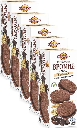 Cookies Doppelkekse gefüllte Kakao-Hafer-Kekse mit dunkler Schokolade-Creme 900g aus Griechenland von Violanta
