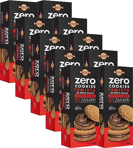 Cookies Doppelkekse gefüllte Kekse mit Kakao-Creme ohne Zucker 1800g aus Griechenland von Violanta