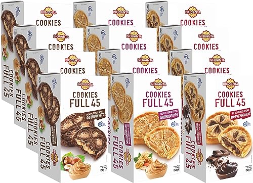 Cookies gefüllte Kekse Probierset 3 verschiedene Sorten mit 45% Creme 1800g aus Griechenland von Violanta