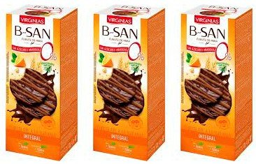 Virginias B-San Digestive Schokolade mit Orangen Ohne Zuckerzusatz mit Stevia 120 gr. - [Pack 3] von Virginias