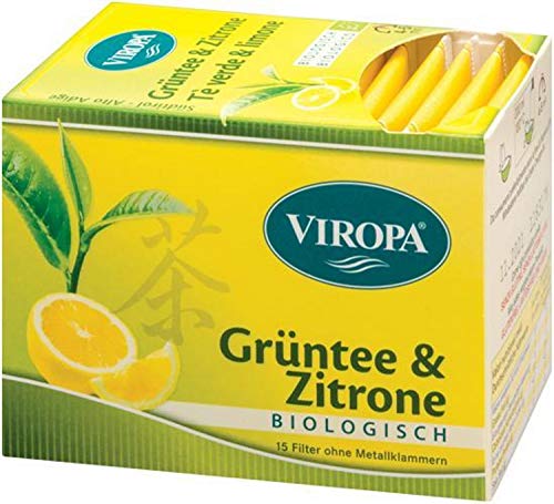 Grüntee-Zitrone Tee Bio 15 Filterbeutel - Viropa von Viropa