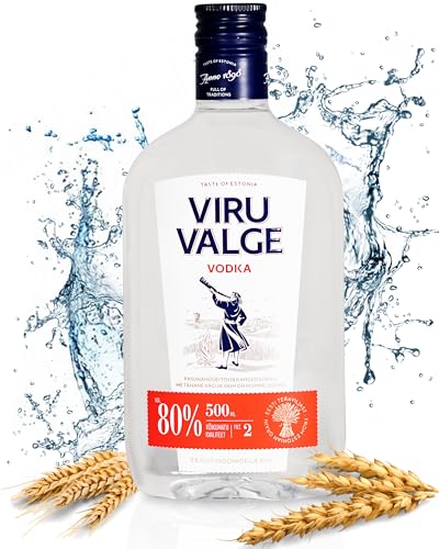 Viru Valge Vodka | Einzigartig kräftiger Wodka | 80% Vodka von der estnischen Brennerei Liviko Reiner Alkohol zum Flambieren, Desinfizieren und zur Likör - und Kosmetikherstellung von Viru Valge