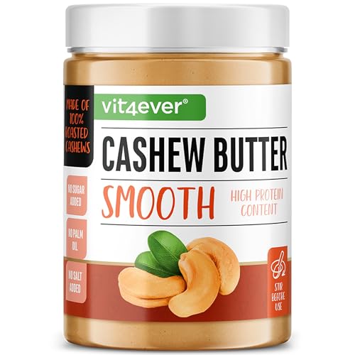 Cashewbutter Smooth - 1kg natürliche Cashew Butter ohne Zusätze - High Protein - Cashewmus ohne Zusätze von Salz, Öl oder Palmfett - 100% cremiges Cashwemus - Vegan Cashewbutter Smooth - 1kg natürliche Cashew Butter ohne Zusätze - High Protein - Cashewmus ohne Zusätze von Salz, Öl oder Palmfett - 100% cremiges Cashwemus - Vegan von Vit4ever