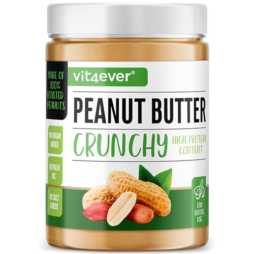 Erdnussbutter Crunchy - 1kg natürliche Peanut Butter Ohne Zusätze - High Protein - Erdnussmus ohne Zusätze von Salz, Öl oder Palmfett - Vegan Erdnussbutter Crunchy - 1kg natürliche Peanut Butter Ohne Zusätze - High Protein - Erdnussmus ohne Zusätze von Salz, Öl oder Palmfett - Vegan von Vit4ever