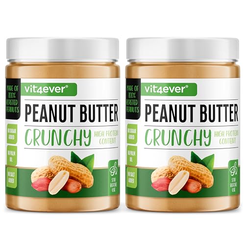 Erdnussbutter Crunchy - 2 kg natürliche Peanut Butter Ohne Zusätze - High Protein - Erdnussmus ohne Zusätze von Salz, Öl oder Palmfett - Vegan Erdnussbutter Crunchy - 2 kg natürliche Peanut Butter Ohne Zusätze - High Protein - Erdnussmus ohne Zusätze von Salz, Öl oder Palmfett - Vegan von Vit4ever