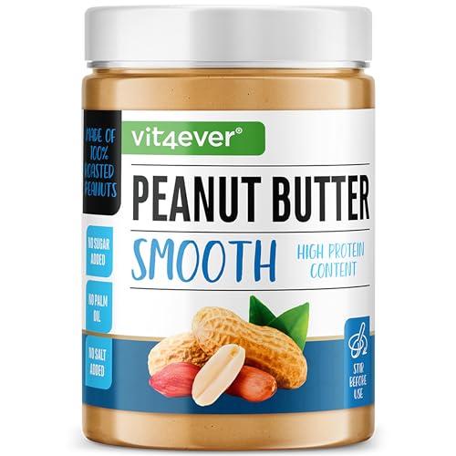 Erdnussbutter Smooth - 1kg natürliche Peanut Butter Ohne Zusätze - High Protein - Erdnussmus ohne Zusätze von Salz, Öl oder Palmfett - Vegan Erdnussbutter Smooth - 1kg natürliche Peanut Butter Ohne Zusätze - High Protein - Erdnussmus ohne Zusätze von Salz, Öl oder Palmfett - Vegan von Vit4ever