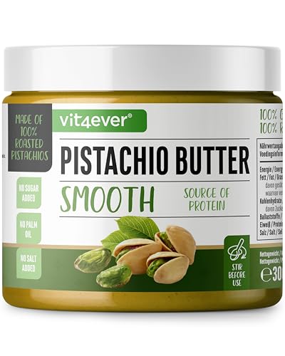 Pistazienbutter - 300g natürliche Pistaziecreme ohne Zusätze aus 100% Pistazien - Natürliche Proteinquelle - Cremiges Pistazienmus ohne Zusätze von Salz, Öl oder Palmfett - Vegan Pistazienbutter - 300g natürliche Pistaziecreme ohne Zusätze aus 100% Pistazien - Natürliche Proteinquelle - Cremiges Pistazienmus ohne Zusätze von Salz, Öl oder Palmfett - Vegan von Vit4ever