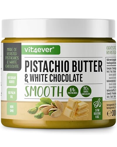Pistazienbutter mit weißer Schokolade - 300g Pistaziecreme White Chocolate mit 69% Pistazien - Pistazienpaste - Cremiges Pistazienmus - Vegetarisch Pistazienbutter mit weißer Schokolade - 300g Pistaziecreme White Chocolate mit 69% Pistazien - Pistazienpaste - Cremiges Pistazienmus - Vegetarisch von Vit4ever