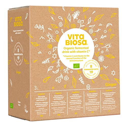 Vita Biosa Ingwer + Vitamin C 3 Liter Bag-in-Box in Bio Qualität - Kräuterfermentgetränk günstig kaufen in der Vorteilsgröße 3000 ml - Kur und Familien Vorratspackung von Vita Biosa