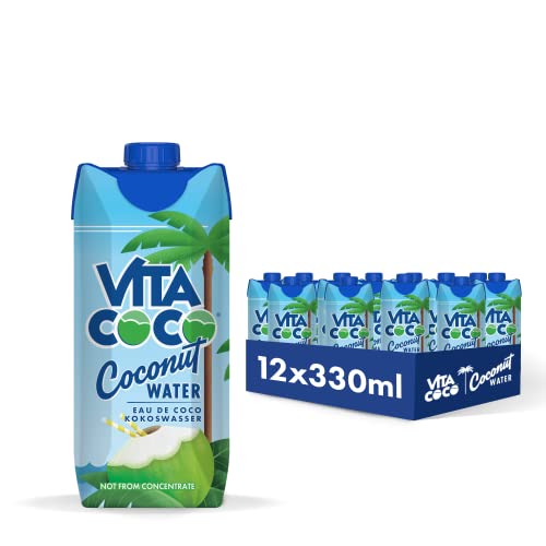 Vita Coco Pures Kokoswasser 12x330ml, natürlich hydrierend mit Elektrolyten, glutenfrei, voll mit Vitamin C & Potassium von Vita Coco