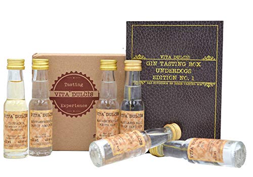 Vita Dulcis Gin Underdogs Tasting Probierset | 6x0,02l (0,12l) mit Verkostungsbooklet | Probier Set | Gin Set von Vita Dulcis
