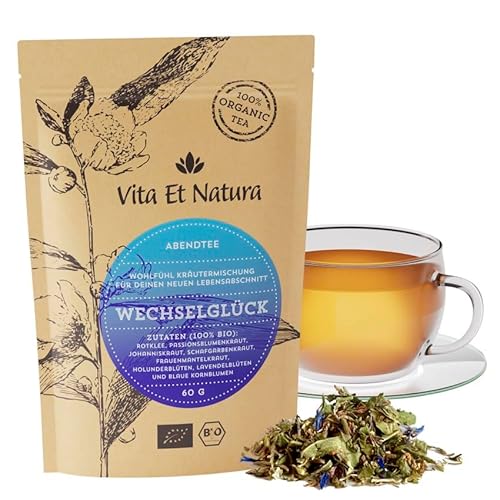 BIO „Wechselglück“ Abendtee - Kräutertee mit Rotklee für Frauen in den besten Jahren - rein biologisch - Vita Et Natura® Teemanufaktur von Vita Et Natura