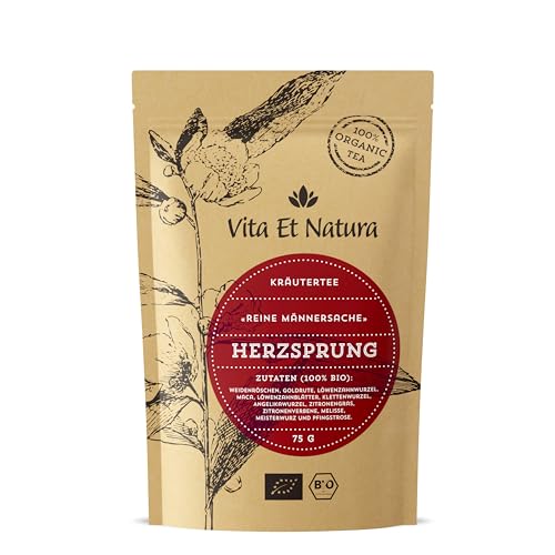 Vita Et Natura® BIO "Herzsprung" - Männertee mit Maca und Weidenröschen nach spezieller Rezeptur - 100% biologisch & naturbelassen - 75g loser Kräutertee für den Mann von Vita Et Natura