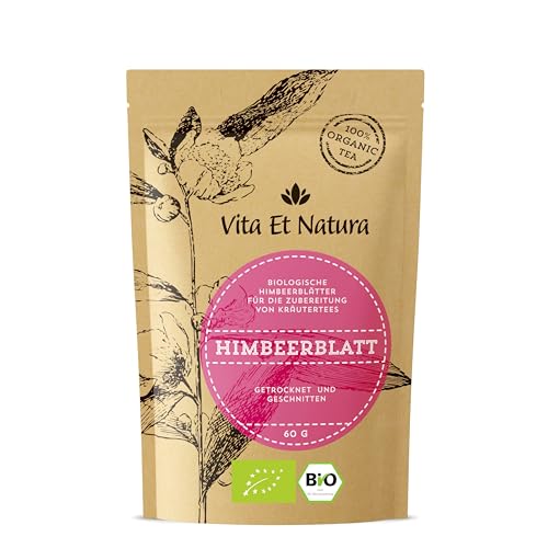 Vita Et Natura® BIO Himbeerblätter aus Wildsammlung für Himbeerblättertee - 100% biologisch & naturbelassen - Ideal während der Geburtsvorbereitung - 60g von Vita Et Natura