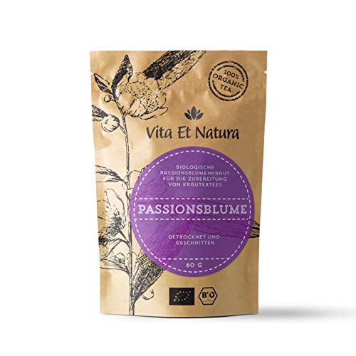Vita Et Natura® BIO Passionsblume - 100% biologisch & naturbelassen - Passionsblumentee für Momente der Entspannung - 60g loses Passionsblumenkraut von Vita Et Natura
