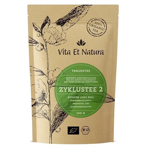 Vita Et Natura® BIO Zyklustee 2-100g bewährter Tee aus traditionellen Frauenkräuter mit u.A. Frauenmantelkraut - 100% biologisch und naturbelassen von Vita Et Natura