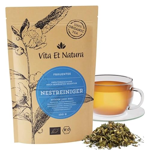 Vita Et Natura® BIO Nestreiniger Tee – 100g lose Kräuterteemischung nach bewährter Rezeptur für den gesamten Zyklus – 100% biologisch und naturbelassen von Vita Et Natura