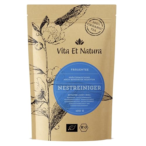 Vita Et Natura® BIO Nestreiniger Tee – 100g lose Kräuterteemischung nach bewährter Rezeptur für den gesamten Zyklus – 100% biologisch und naturbelassen von Vita Et Natura