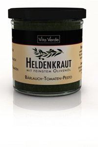 Vita Verde Bio Heldenkraut - Tomate, Bärlauch - Pesto (2 x 165 ml) von Vita Verde