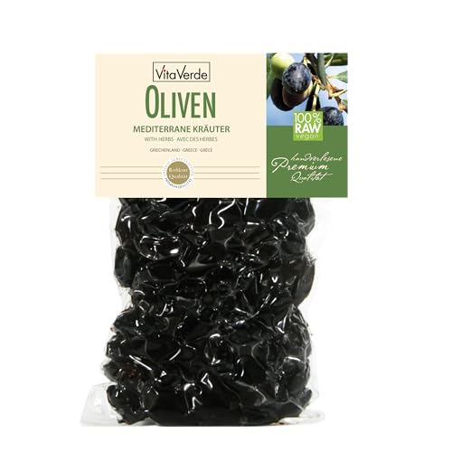 Vita Verde Bio Oliven Mediterran 200g, getrocknet, bio, roh von Vita Verde