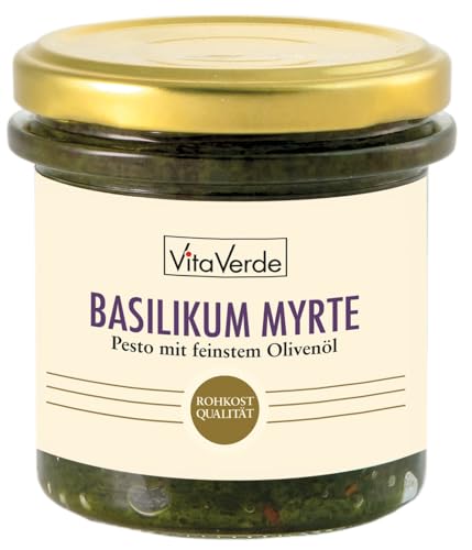 Vita Verde Bio Bärlauch Basilikum Myrte Pesto Heldenkraut, 140 g von Vita Verde