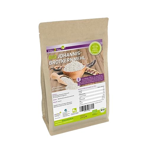 Bio Johannisbrotkernmehl 200g - pflanzliches Bindemittel - Verdickungsmittel - Geliermittel - öko Anbau - Glutenfrei - Premium Qualität von Vita2You