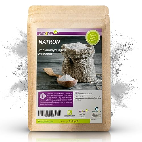 Vita2You Natron Pulver 2000g - Backpulver - Natriumhydrogencarbonat - Natriumbicarbonat - Lebensmittelqualität - Backsoda - 2kg - Premium Qualität Vita2You Natron Pulver 2000g - Backpulver - Natriumhydrogencarbonat - Natriumbicarbonat - Lebensmittelqualität - Backsoda - 2kg - Premium Qualität von Vita2You