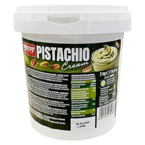 Meray® Pistaziencreme Intensiv nussiger Pistachio Cream Aufstrich mit 30% Pistazien, Dubai Schokolade & Dessert-Veredelung – 2‑kg Profi-Packung für Backstuben, Konditoreien & Feinschmecker Meray® Pistaziencreme Intensiv nussiger Pistachio Cream Aufstrich mit 30% Pistazien, Dubai Schokolade & Dessert-Veredelung – 2‑kg Profi-Packung für Backstuben, Konditoreien & Feinschmecker von VitaNuts