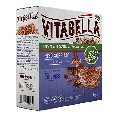 Vitabella Bio-Schoko Reis Crispies glutenfrei, laktosefrei, vegan, 2er Pack (2 x 300 g) von Vitabella