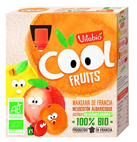 Babybio Pack Cool Fruits Manzana Melocoton Albaricoque 4x9 von Vitabio