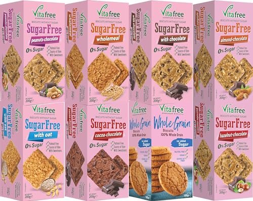 Vitafree Cookies Kekse Probierset 8 verschiedene Sorten ohne Zucker 1580g aus Griechenland Vitafree Cookies Kekse Probierset 8 verschiedene Sorten ohne Zucker 1580g aus Griechenland von Vitafree