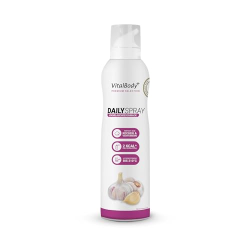 VitalBodyPLUS DailySpray mit Knoblauchgeschmack, 800 Portionen, Pfannenspray zum Braten, Grillen & Backen, ideal zum Abnehmen, Non-Stick cooking spray mit Knoblaucharoma von VitalBody+ SUPPLEMENTS