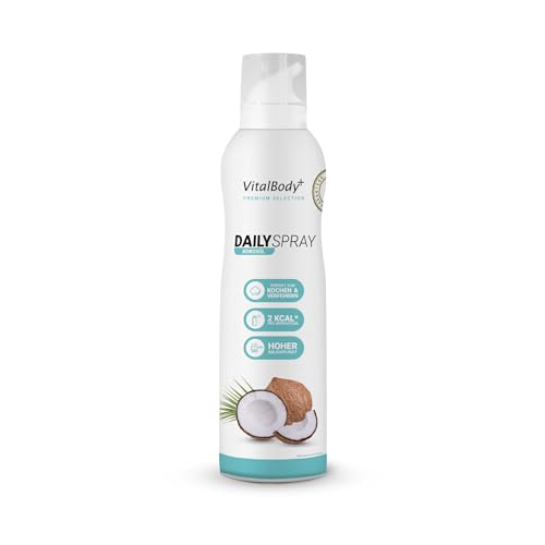 VitalBody+ DailySpray MCT Kokosöl, 800 Portionen, 2 kcal Pfannenspray zum Braten, Grillen & Verfeinern, für gesundes Kochen, Non-Stick cooking spray mit Kokosöl VitalBody+ DailySpray MCT Kokosöl, 800 Portionen, 2 kcal Pfannenspray zum Braten, Grillen & Verfeinern, für gesundes Kochen, Non-Stick cooking spray mit Kokosöl von VitalBody+ SUPPLEMENTS